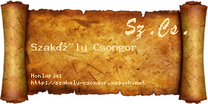 Szakály Csongor névjegykártya